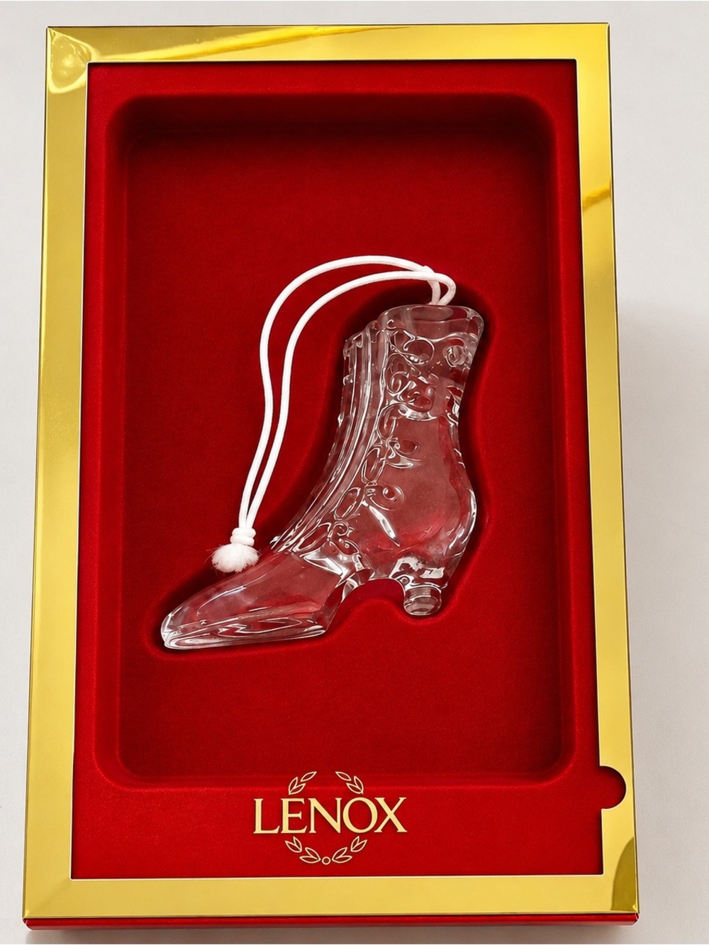Lenox Enchanted Evening Shoe Pave Jewels Lead Crystal Shoe Made in Germany